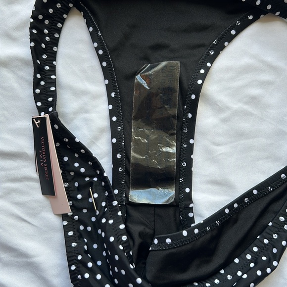 Victoria’s Secret Zuma Bikini 36D Top & Large Bottoms Set Black White Polka Dot - Picture 15 of 16